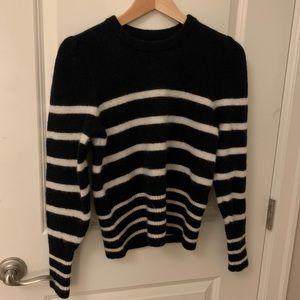 Banana Republic navy and white striped knit sweater size small